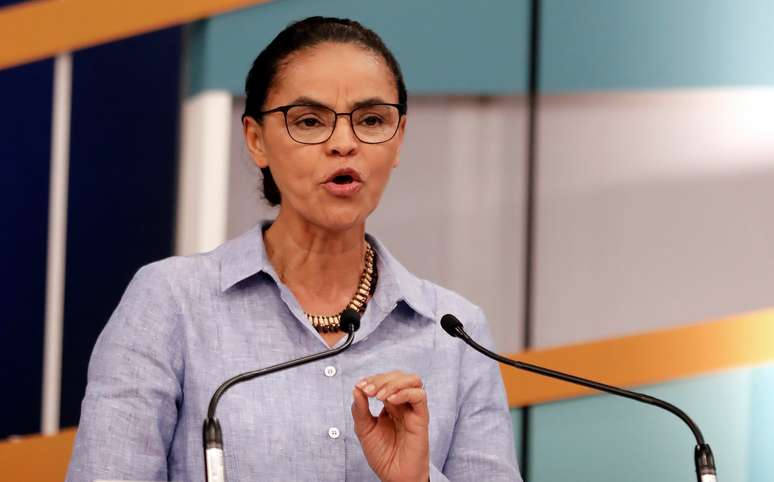 Candidata da Rede &agrave; Presid&ecirc;ncia, Marina Silva, durante debate televisionado em S&atilde;o Paulo 09/09/2018 REUTERS/Nacho Doce 