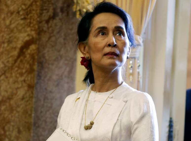 Suu Kyi durante evento em Hanói
 13/9/2018   REUTERS/Kham/Divulgação