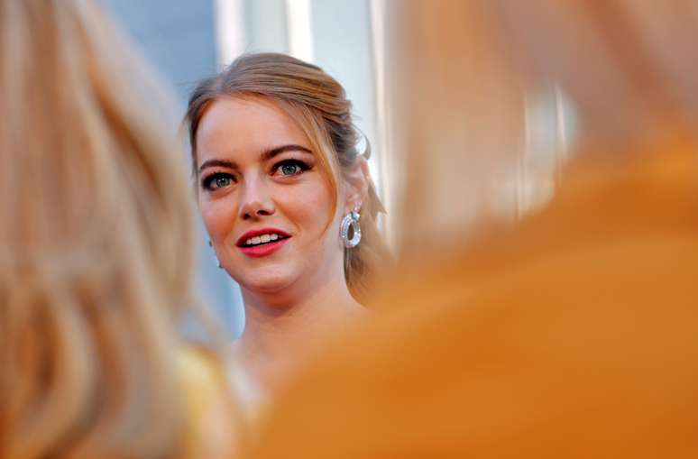 Emma Stone em lan&ccedil;amento de  "Maniac" em Londres
 13/9/2018   REUTERS/Eddie Keogh 