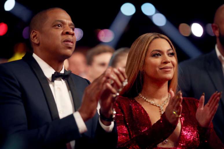 Jay Z e Beyoncé durante a cerimônia do Grammy, em 2017