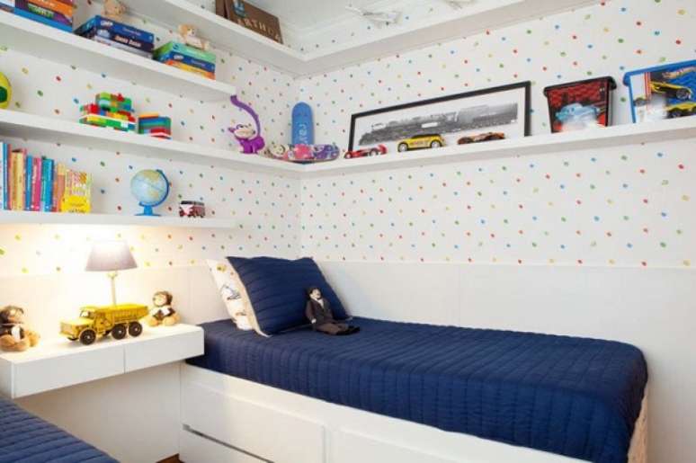 59- Prateleiras para quarto de crianças proporcionam mais conforto e praticidade. Fonte: Westwing