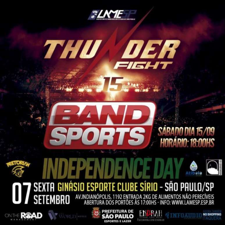 Thunder Fight 15 terá transmissão da Band Sports para todo o território brasileiro (Foto: Divulgação)