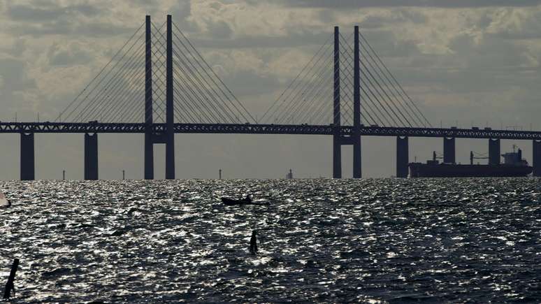 Ponte &Oslash;resund, que liga a Dinamarca &agrave; cidade sueca de Malmo, onde &iacute;ndice de crimes preocupa os moradores...