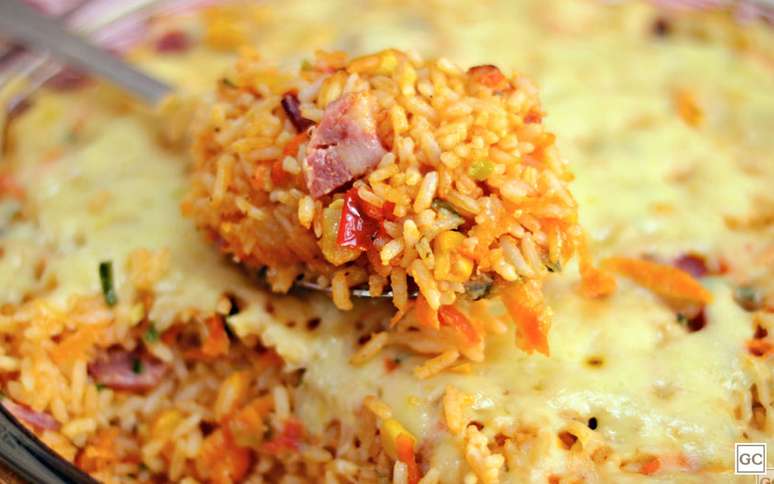 Arroz de forno rápido e delicioso 
