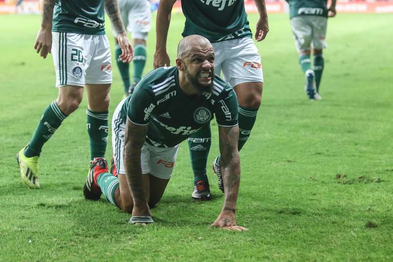 Felipe Melo comemora gol pelo Palmeiras