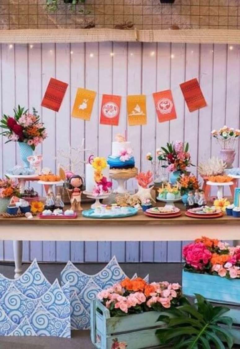 Decorao aniversario moana simples