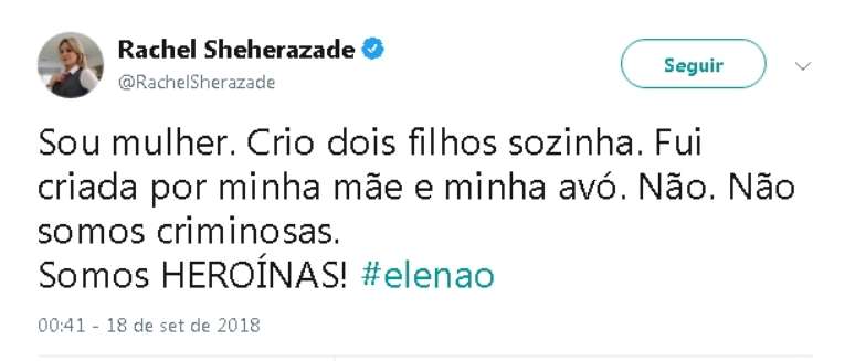 O tweet da discórdia: mensagem de Sheherazade irritou parte de seus seguidores