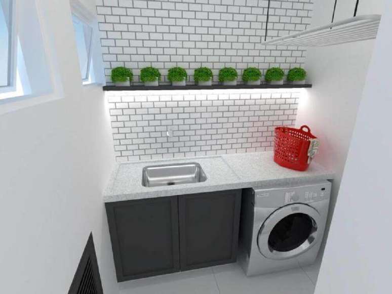 86. Invista em projetos de modelos de lavanderia pequena planejada – Foto: Studio Brasil Arquitetura