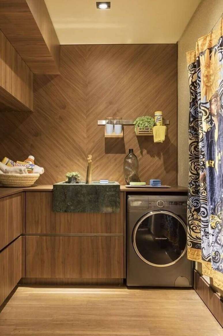 4. Em casa com espaço reservado para lavanderia é possível ousar na decoração desse espaço – Foto: Urbano Studio
