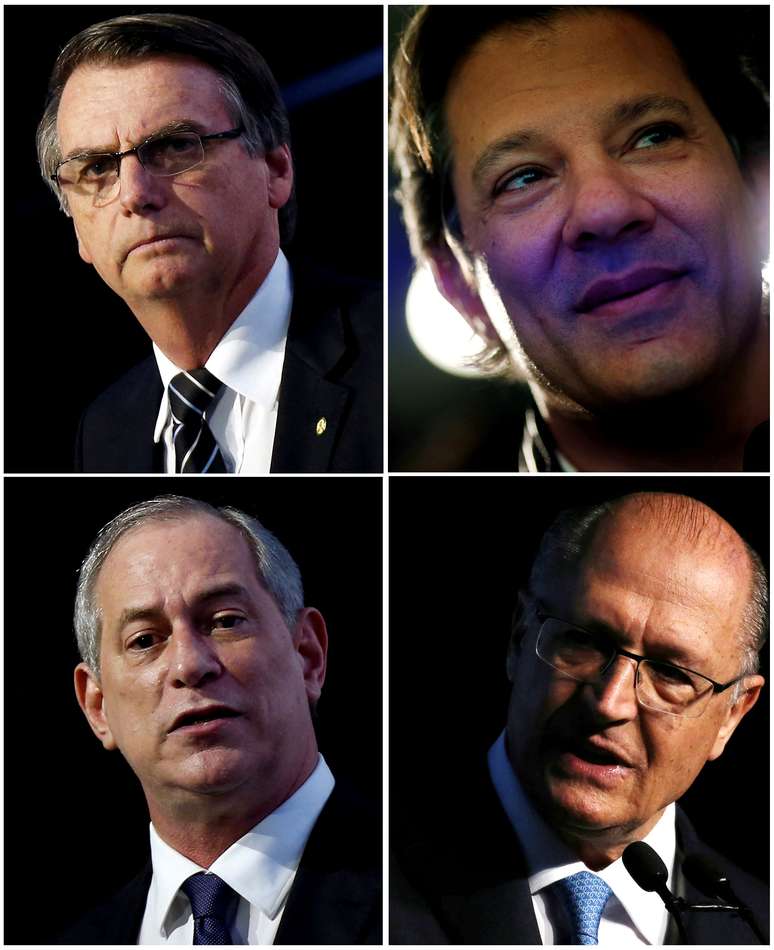 Combinação com fotos dos candidatos à Presidência da República Jair Bolsonaro, Fernando Haddad, Ciro Gomes e Geraldo Alckmin REUTERS/Nacho Doce/Paulo Whitaker/Leonardo Benassatto/Adriano Machado