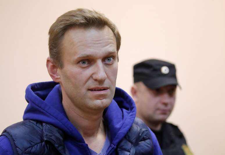 Navalny durante audiência em Moscou
 24/9/2018   REUTERS/Maxim Shemetov 