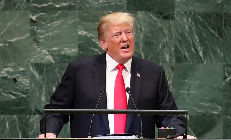 O presidente dos Estados Unidos, Donald Trump, na ONU