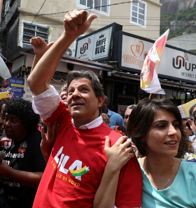 Haddad e Manuela fazem campanha no Rio de Janeiro
 14/9/2018   REUTERS/Pilar Olivares