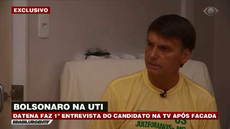 Jair Bolsonaro durante entrevista à Band