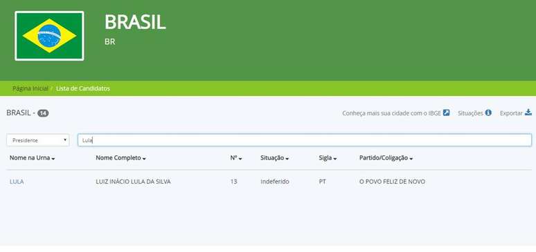 Etapa 4: verifique se a situa&ccedil;&atilde;o do candidato indica&nbsp;&ldquo;indeferido&rdquo; e clique no &ldquo;nome na urna&rdquo; para acessar o perfil e verificar o motivo