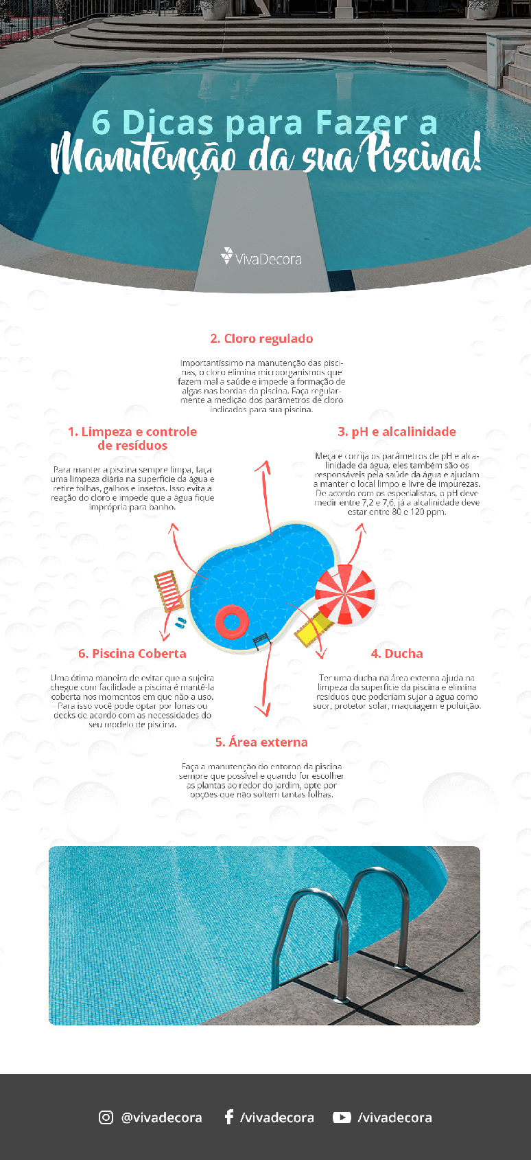 Infográfico – Dicas para fazer a manutenção da piscina