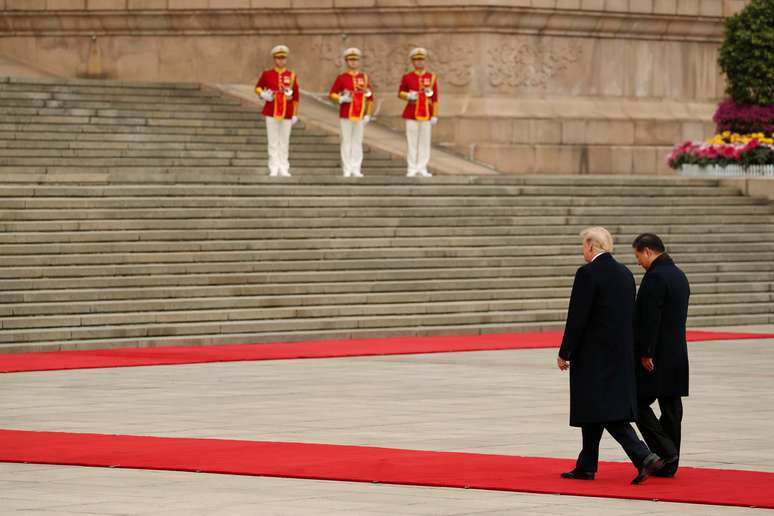 O presidente da China, Xi Jinping, e o presidente dos EUA, Donald Trump, em Pequim, China
09/11/2017
REUTERS/Jonathan Ernst