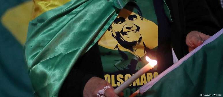 Partidário de Bolsonaro em manifestação em Minas Gerais