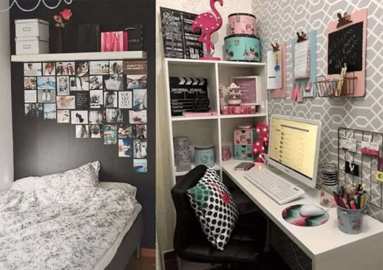 7. Reinvente as suas prateleiras para quarto. Foto de Pinterest