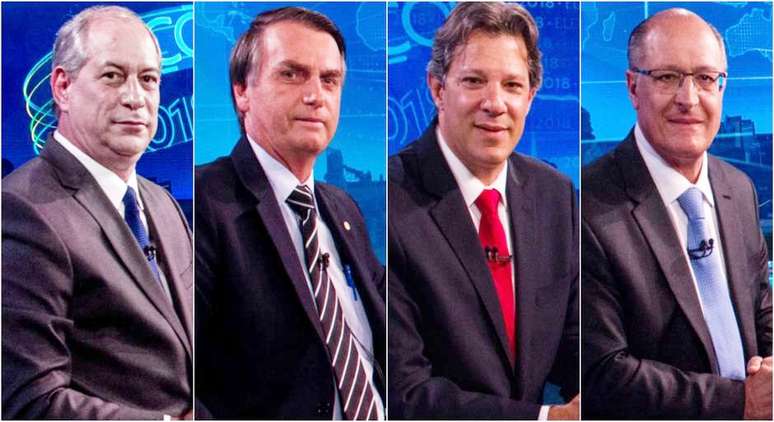 Ciro, Bolsonaro, Haddad e Alckmin, os quatro melhores colocados nas pesquisas de intenção e votos