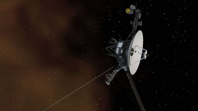 Uma ilustração do Voyager 1, o primeiro objeto criado pelo homem a alcançar o espaço interestelar