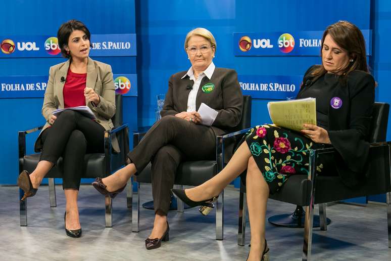 Manuela D'Ávila, Ana Amélia e Kátia Abreu em debate promovido pela Folha