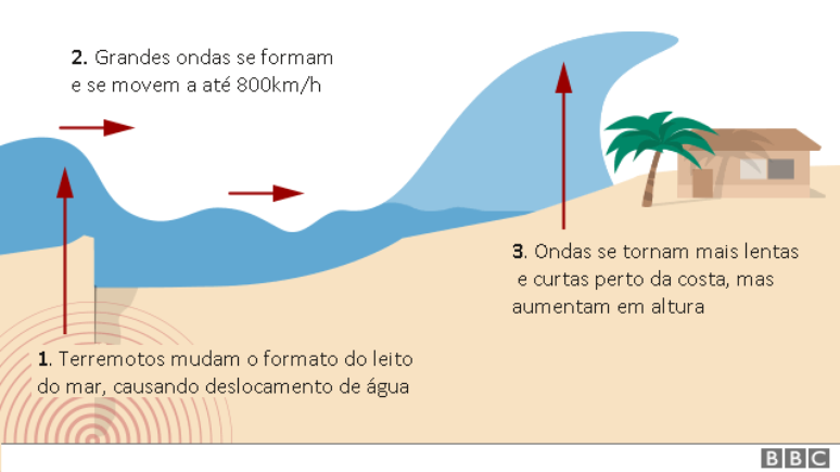 Como se formam tsunamis