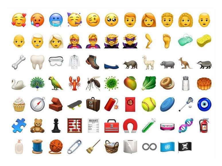 A Apple divulgou mais de 70 novos emojis que estarão disponíveis para os usuários na próxima atualização do sistema operacional iOS