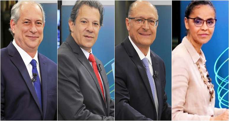 Em ordem alfabética, Ciro Gomes, Fernando Haddad, Geraldo Alckmin e Marina Silva: presenças confirmadas no debate da Globo