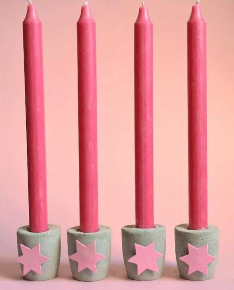 39- Porta vela de cimento para natal