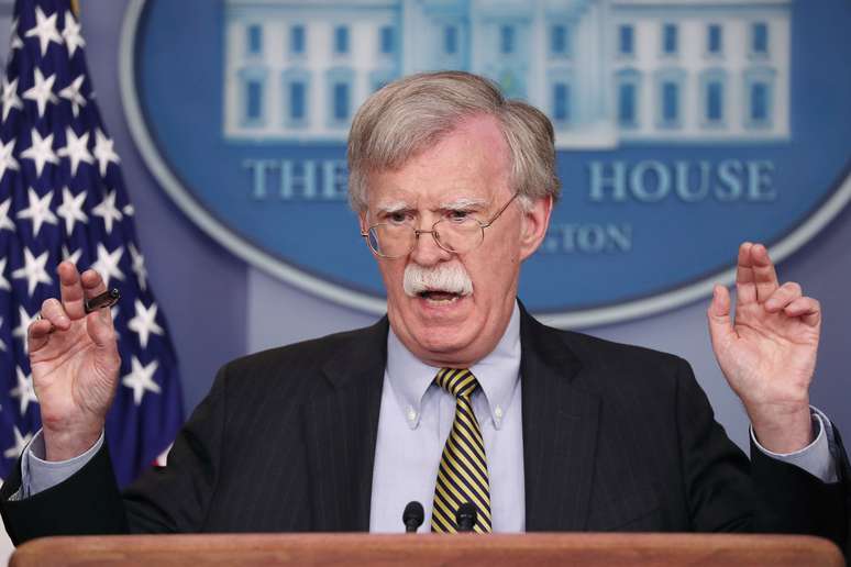 Bolton em briefing na Casa Branca
 3/10/2018    REUTERS/Jonathan Ernst 