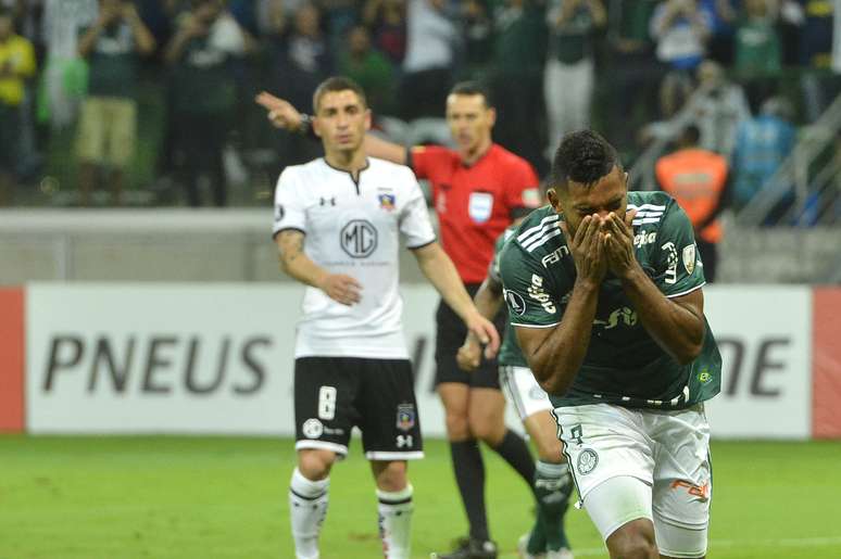 Borja, do Palmeiras, comemora seu gol,