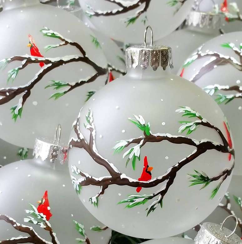 74. Lindo e diferente modelo de bolas para árvore de natal – Foto: Etsy