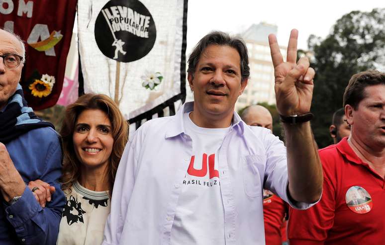 Candidato do PT à Presidência, Fernando Haddad, durante evento de campanha em São Paulo 
16/09/2018 
REUTERS/Nacho Doce