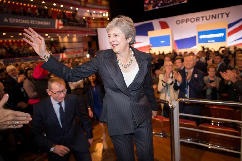 Primeira-ministra britânica, Theresa May
03/10/2018
Rousseau/Pool via Reuters