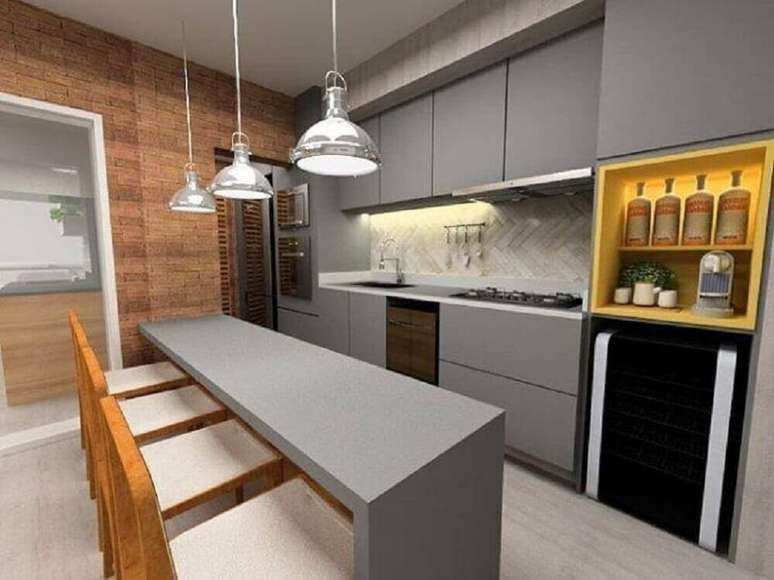 44. O armário de cozinha planejado é excelente para otimizar espaço – Foto: SP Estudio Arquitetura e Interiores
