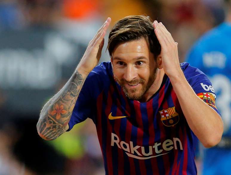Messi em jogo do Barcelona contra o Valencia 