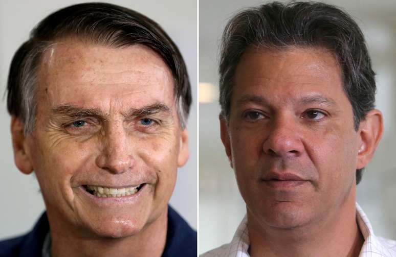 Jair Bolsonaro e Fernando Haddad
 7/10/2018    REUTERS/Ricardo Moraes/Amanda Perobelli