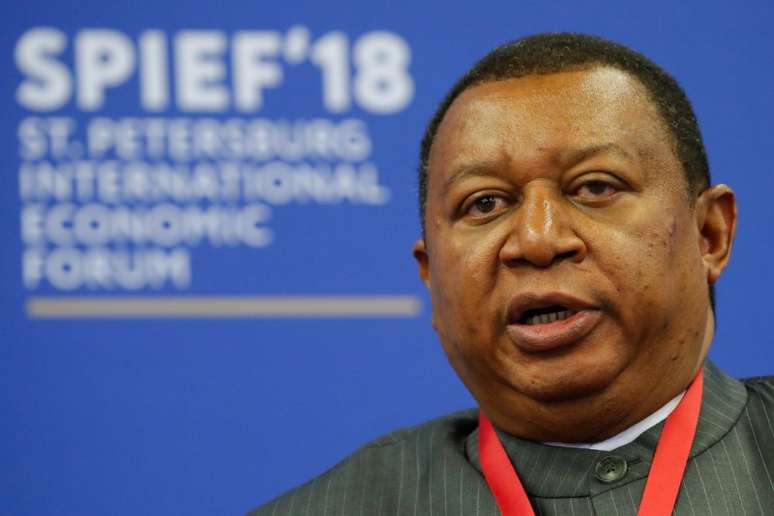 Secret&aacute;rio-geral da Opep, Mohammad Barkindo, durante f&oacute;rum na R&uacute;ssia 25/05/2018 REUTERS/Sergei Karpukhin 