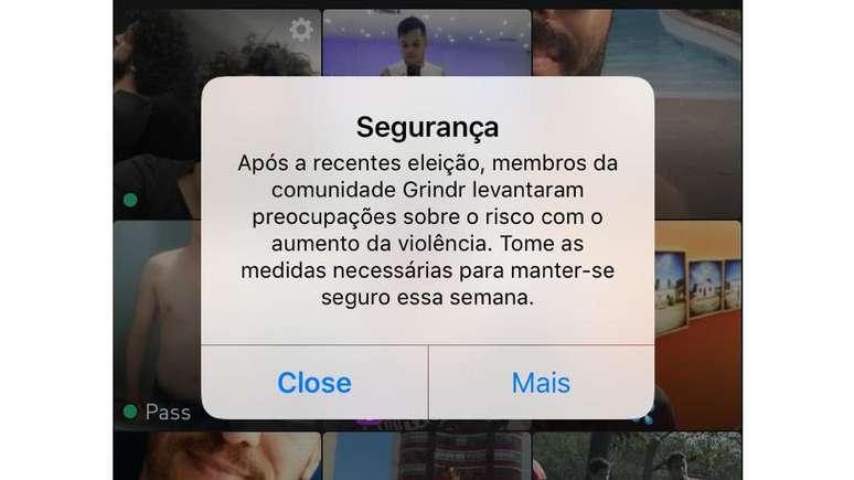 Aplicativo de encontros Grindr passou a exibir a seus usuários brasileiros, pela primeira vez, um aviso sobre segurança, que normalmente é dado em países onde a homossexualidade é ilegal