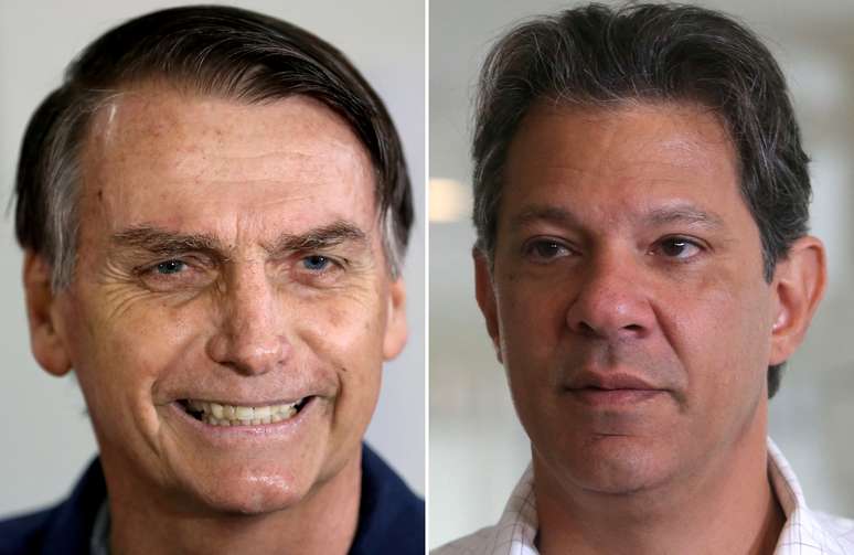 Candidatos à Presidência Jair Bolsonaro e Fernando Haddad