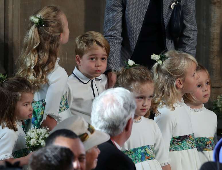 Príncipe George e princesa Charlotte chamaram a atenção durante a cerimônia