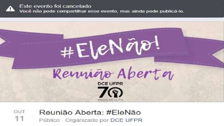 Reunião de alunos na UFPR com o tema "ele não" é barrada na Justiça Eleitoral e evento é cancelado nas redes sociais