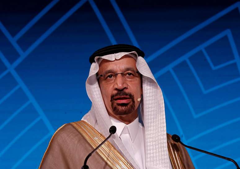 Ministro de Energia da Arábia Saudita, Khalid al-Falih, durante fórum em Nova Délhi, na Índia 15/10/2018 REUTERS/Adnan Abidi 