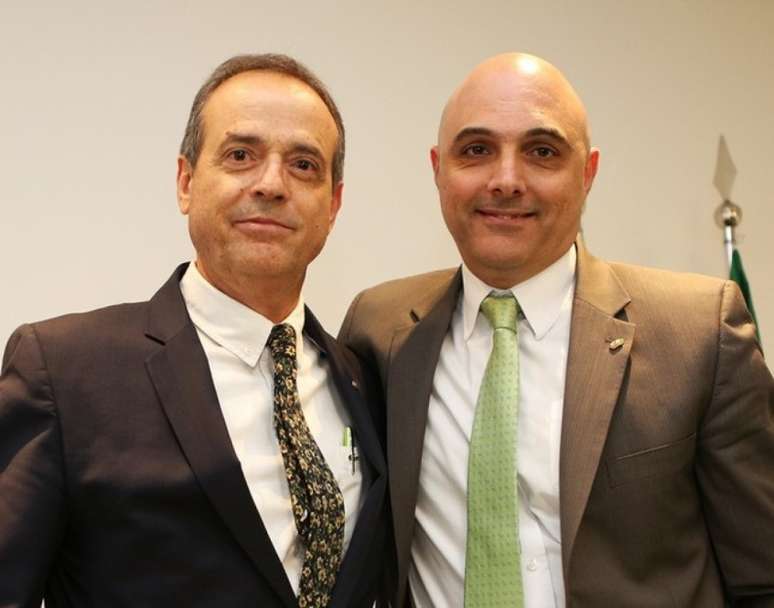 Genaro Marino e Maurício Galiotte são os candidatos à presidência do Palmeiras (Foto: Fábio Menotti)