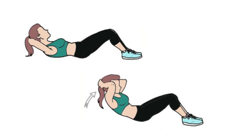 7. ABDOMINAL - Fa&ccedil;a por 30 segundos. Deite-se, com os p&eacute;s no ch&atilde;o. Deixe as pernas sempre na linha do ombro, para n&atilde;o for&ccedil;ar a coluna e ficar na posi&ccedil;&atilde;o perfeita. N&atilde;o deixe o queixo encostar no peito, sen&atilde;o pode for&ccedil;ar a cervical. Inspire pelo nariz e expire o ar pela boca ao subir.  