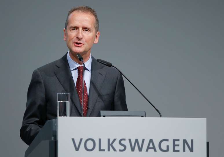 Presidente-executivo da Volkswagen, Herbert Diess, durante evento da empresa em Berlim, Alemanha
03/05/2018 REUTERS/Axel Schmidt