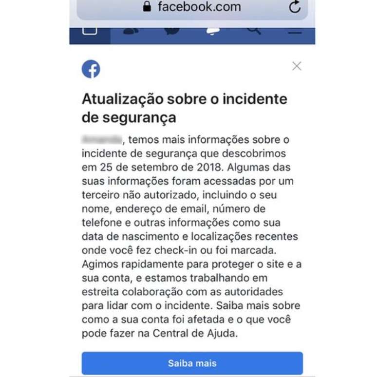 Usu&aacute;rios est&atilde;o recebendo mensagens individuais sobre o problema desde o dia 12