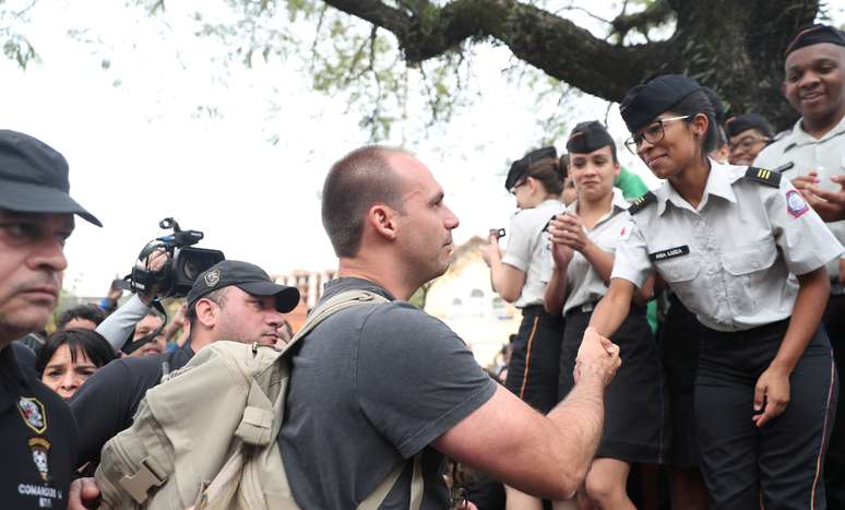 Eduardo Bolsonaro em Juiz de Fora
 7/9/2018   REUTERS/Ricardo Moraes 