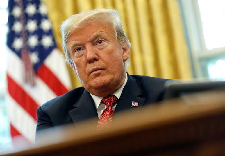 Donald Trump durante entrevista na Casa Branca
 17/10/2018   REUTERS/Joshua Roberts 